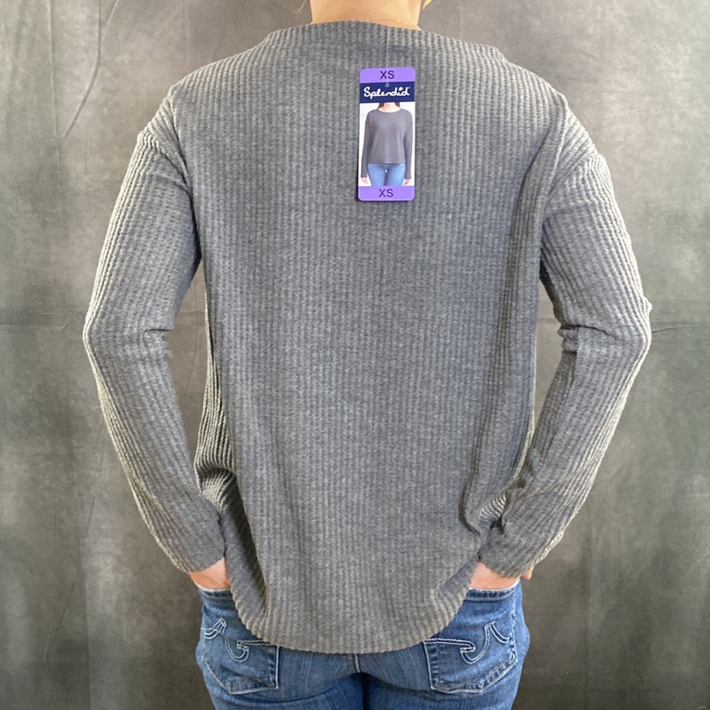 Splendid charcoal long sleeve light sweater - Picture 3 of 6